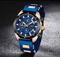 Reloj De Pulsera Deportivo De Lujo Para Hombre LIGE Moda Cronógrafo Acuático Resistente Al Agua Con Fecha Y Manos Luminosas Material De Correa De Silicona - details 5
