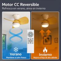 CLAR - Ventilador de Techo con Luz LED, Motor DC Eficiente y Silencioso - details 13