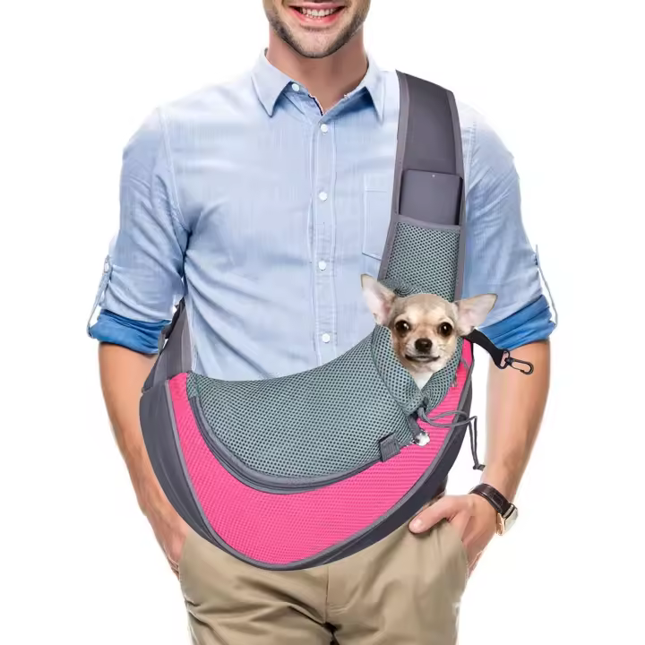 Portabebés Cuby Pet para perros pequeños y gatos, con cierre de cordón y gancho de seguridad con cremallera, triple diseño - 1