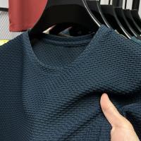 Camiseta De Verano Para Hombre Con Cuello Redondo Y Manga Corta Resistente a Arrugas Y Transpirable Tejido Versátil De Uso Casual - details 2