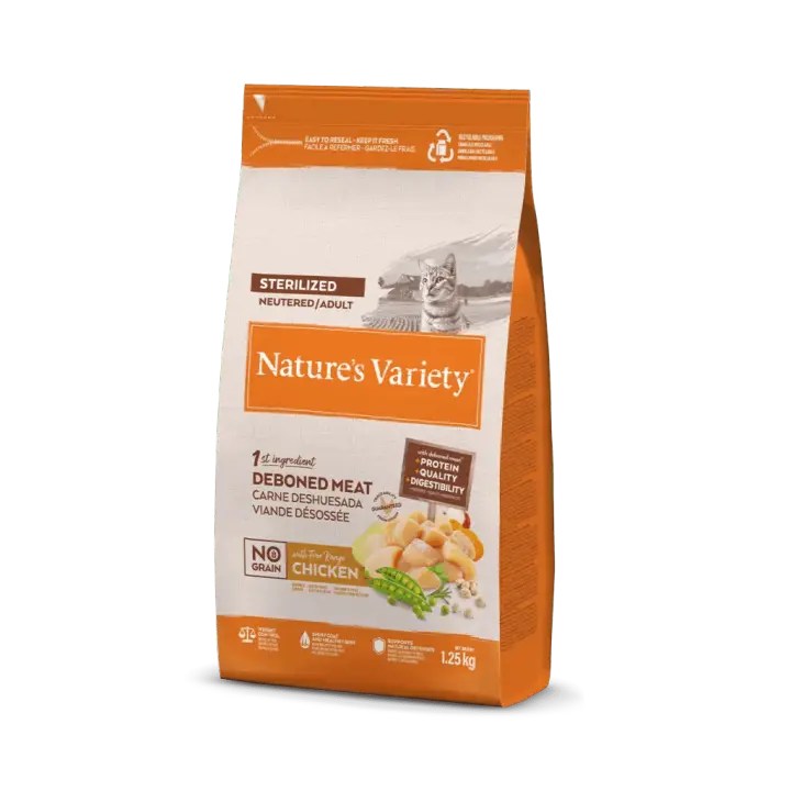 Nature's Variety No Grain Sterilized Adult Pollo - Comida para Gatos Adultos Esterilizados de Pollo - 1