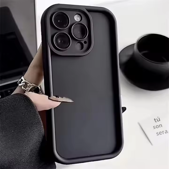 Funda De Teléfono De Silicona Mate Para iPhone 16 15 14 13 12 11 pro Max XS Max X XR 7 8 plus SE 2 Resistente a Golpes Y Choques Cubierta Completa Antisuciedad Anti-Resbaladizo - 1