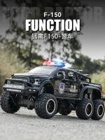 Ford RAPTOR F150 Police Car Pickup Simulación De Aleación De Metal Modelo De Coche a Escala 1:28 Con Sonido Y Luz Juguetes De Camión Off-Road Big Foot - details 0