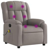 vidaXL Sillón de masaje reclinable de tela Gris claro, Gris oscuro, Negro Sillon Dormitorio Sillon Comodos Silla Relax Sillón Sofá - details 0