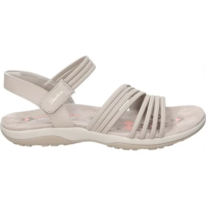 SKECHERS | Sandalias Planas Skechers Reggae Slim Coffee Run para Mujer – Sandalia en Color Taupe – Sandalia de Verano con Velcro – Memory Foam – Stretch Fit – Apto para Lavadora – Vegan – Modelo 163573-TPE - 1