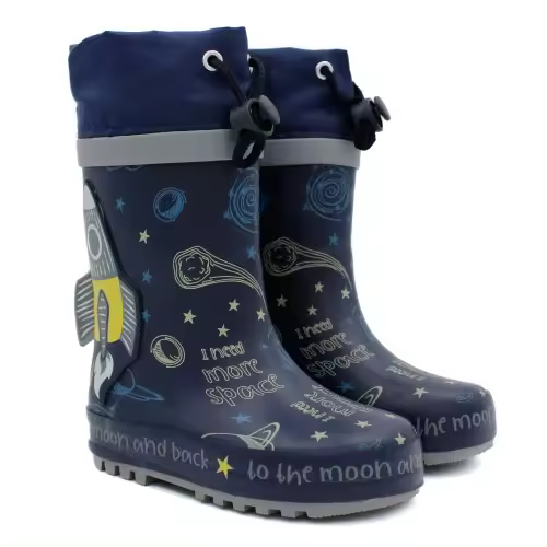Botas agua niño ESPACIAL BUBBLE KIDS C1190  con cierre superior en marino - 1