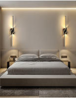 Luz De Pared LED Moderna Minimalista En Negro Iluminación Interior Elegante Para Sala De Estar Dormitorio Pasillo Decoración De Luces Verticales Sencillas Y Elegantes - details 8