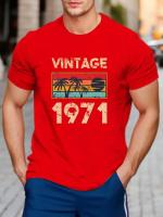 Camiseta Casual Vintage 1971 Para Hombres Cuello Redondo Manga Corta Secado Rápido Transpirable Ligera Protección Solar Para Uso Diario Y Ejercicio - details 7