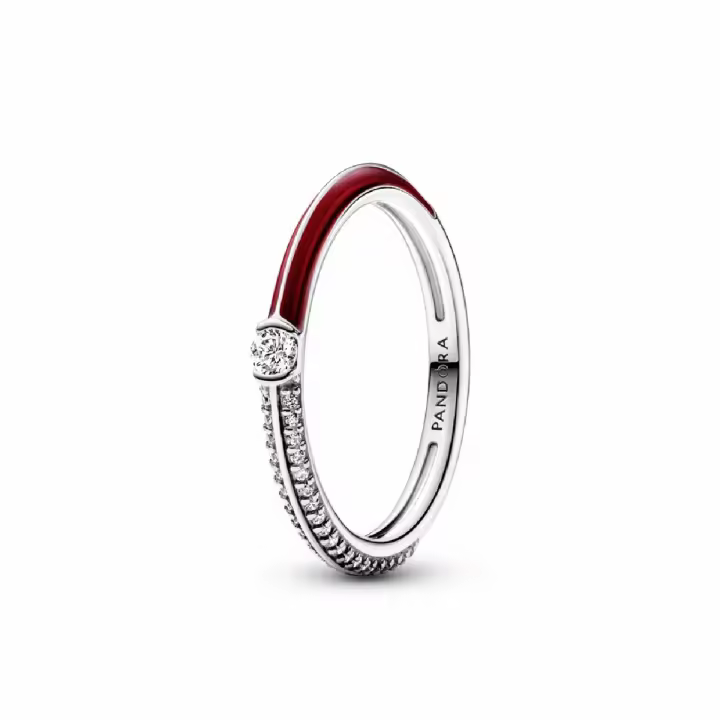 Anillo Dual Rojo y Pavé de Pandora ME - 1
