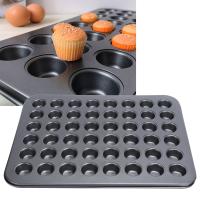 Molde Para Cupcakes Redondos Mini 48 Piezas Horno a Gas Y Eléctrico Antiadherente De Acero Carbono Uso En Cocina Y Hogar - details 2