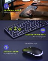 Compatibilidad: PC Y Computadora De Escritorio JOMAA Teclado Inalámbrico Y Ratón De Tamaño Completo Ultra Delgado Recargable 2.4G USB Iluminado Con Funciones Multimedia Resolución Óptica 1600 DPI Ergonómico - details 7