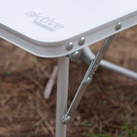 Mesa baja plegable aluminio AKTIVE, 40x40x30 cm, color malva, estructura ligera con tablero mdf, topes antivuelco, compacta y estable, soporta 20 kg, ideal camping, playa, picnic, terraza, fácil transporte, diseño cuadrado, estilo minimalista - details 2