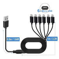 Cable De Carga Y Sincronización USB a 2.0 a Micro USB Para Teléfonos Android Tabletas Reproductores Y Más Dispositivos 1-6 Puertos - details 0