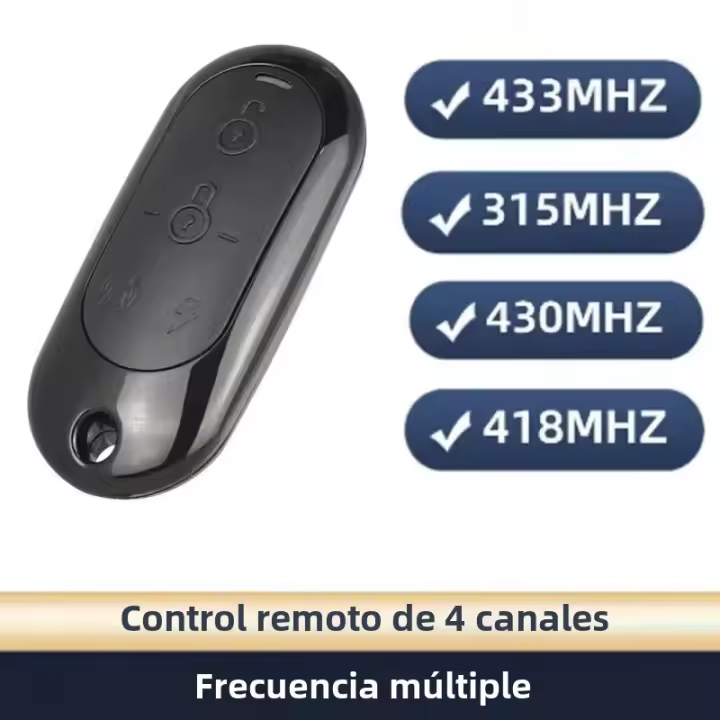 Control Remoto De Puerta 315/418/430/433MHz Con 4 Claves Copia De Garage Y Controlador De Puerta Eléctrica Duplicador De Llave Negro - 1