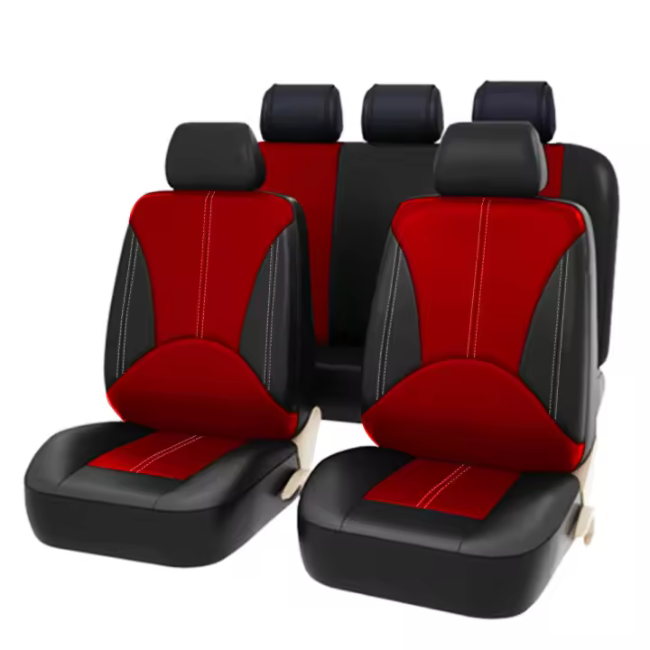 Fundas Universales para Asientos de Coche - Juego Complete de Protectores de Cuero PU - Accesorios Interiores para Automóviles - 9 Piezas - Nuevo - 1