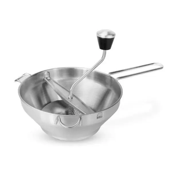 Molino de verduras | Prensa de tomates de acero inoxidable | Molinillo de alimentos | Picadora de alimentos | Machacador de patatas | Puré rotatorio | Apto para lavavajillas | 3 discos de molienda - 1