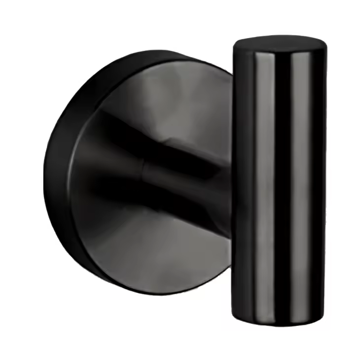 VALAZ Percha de baño  redonda en negro mate - 1