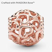 PANDORA Dijes calados con diseño integral de corazones，Incluye Caja Original - details 0