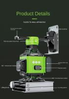 Nivel De Láser Verde 4D Con 16 Líneas USB Recargable Auto-Nivelado 360° Horizontal Y Vertical Potente Chorro De Láser Herramienta De Medición - details 20