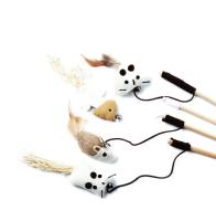 Juguete Interactivo Para Gatos 1PC Varita De Madera Con Plumas Colores Variados Divertido Teaser Para Gatos Juguetes Para Mascotas - details 3