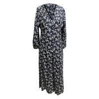 Vestido Bohemio De Florales Para Mujer Largo Manga Casi Hasta El Codo Estilo Casual Cintura Alta Impresión Vestido Maxi Para Playa - details 14