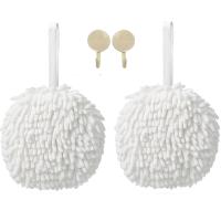 2PC Pelota De Toalla Para Secar Manos Con 2 Gancho Super Absorbente Microfibra Suave Para Baño Y Cocina Suministros De Salud - details 7