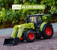 Modelo De Tractor Agrícola De Aleación De Latón 1:32 Para Niños Juguete De Simulación De Rodillo Hydraulico Y Girado Del Neumático Delante Color Verde - details 1