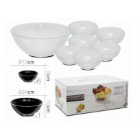 STARLEY-Ensaladera cristal + 6 bols,Juego de 7 cuencos para servir,Tazones para mezclar de vidrio,ensaladera, frutero 13cm,24cm - details 1