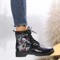 SP Nuevos Zapatos de Mujer, BOTAS Martin with Cordones de Invierno para Exterior, BOTAS de moda punk con Gráficos animados de Graphite con personalidad para Mujer. - details 4