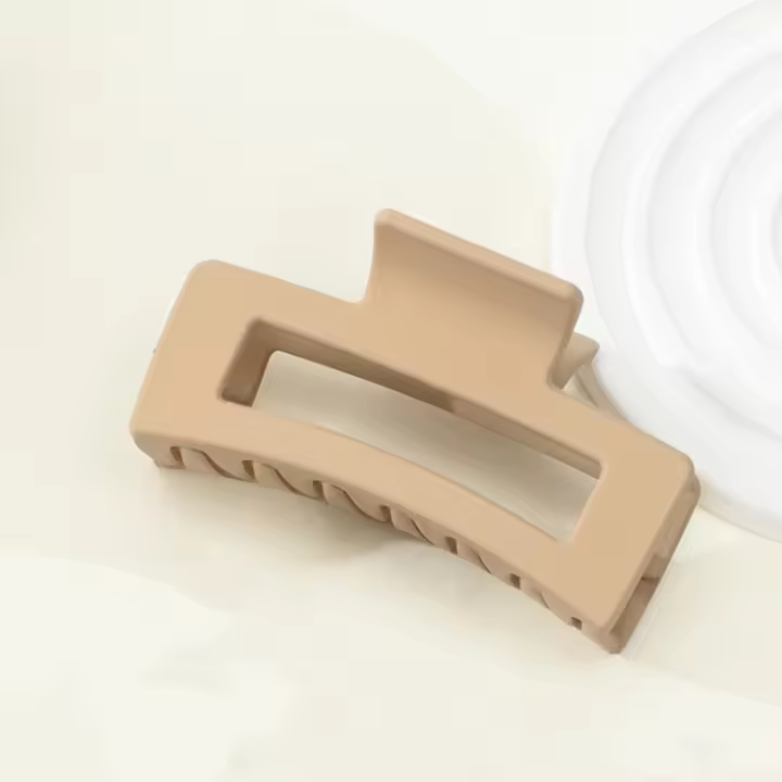 Pinza Para El Cabello De Plástico Mate De Color Puro Tendencia Para Mujeres Accesorios De Pelo Clips Rectangulares Pastel Grandes - 1