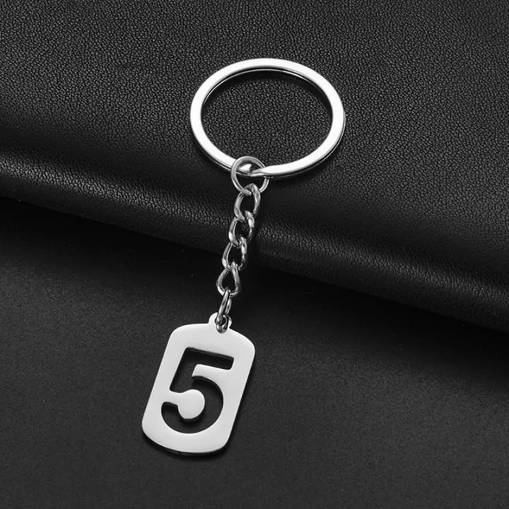 Llavero De Metal Con Numeros 0-9 Estilo Punk Unisex Para Hombres Mujeres Accesorios De Llavero De Coche Pendiente Arabe - 1