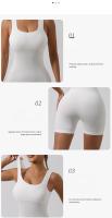 Traje De Yoga De Mujer En Nylon Sin Costuras Ni Encajes Estilo Europeo Y Americano Con Shorts Y Justa Para Fitness Y Gimnasio - details 5