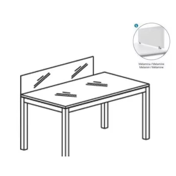 Rocada Separador de Cristal Modelo Executive Tamaño 40x70 Cm Mesa Individual Melamina - Elegante Diseño - Fácil Montaje - 1