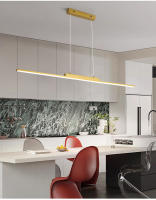 Lámpara Colgante LED Minimalista Moderna Ajustable En Oro Para Comedor Chandelier Lineal Para Hogar Iluminación Dimmable Con Fuente De Aluminio Incluida - details 10