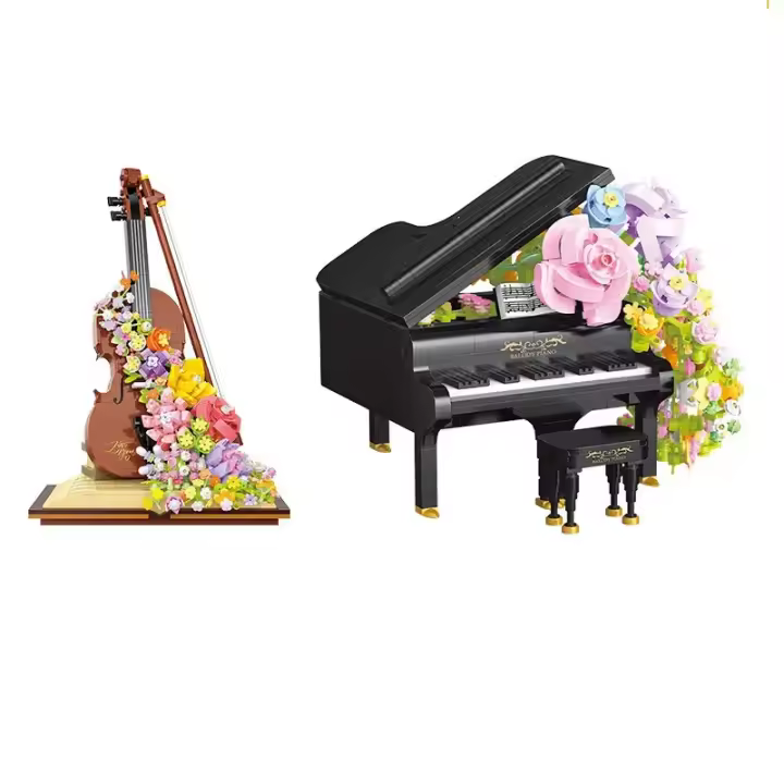 Bloques De Música Violín Con Luz Miniatura Instrumento Musical Para Niños Y Adultos Decoración De Hogar Regalo De Navidad - 1