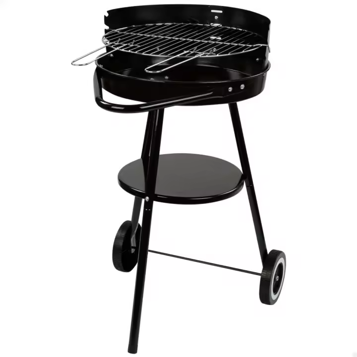 Barbacoa de Carbón con Ruedas Aktive Aluminio Metal esmaltado textileno 42 x 76,5 x 42 cm Negro - 1