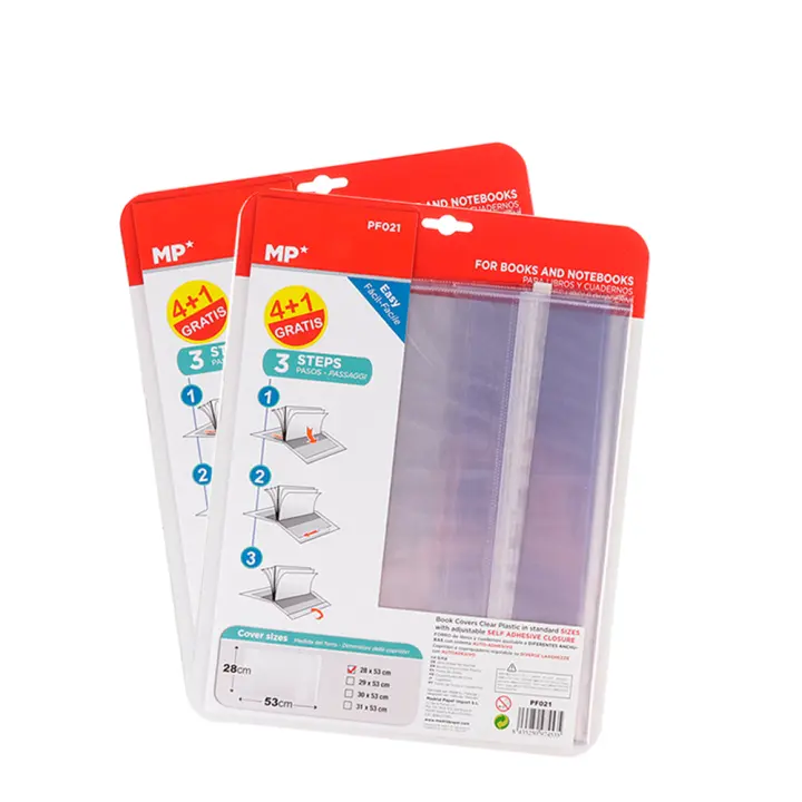 AYA MARKT 10 Forro Libros, Forro Libros Ajustable,Forro Libros Escolar,Funda para Libros Transparente,Forro de Libros Autoadhesivo con Solapa Ajustable,Vuelta al Cole Material Escolar,Pack de 5 Unidades Protector de Libros,Cuadenos,Agendas - 1
