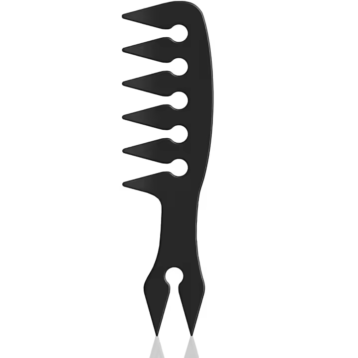 Peines de dientes anchos, peine texturizado para peinar El Cabello, para hombre y Mujeres, color Negro. - 1