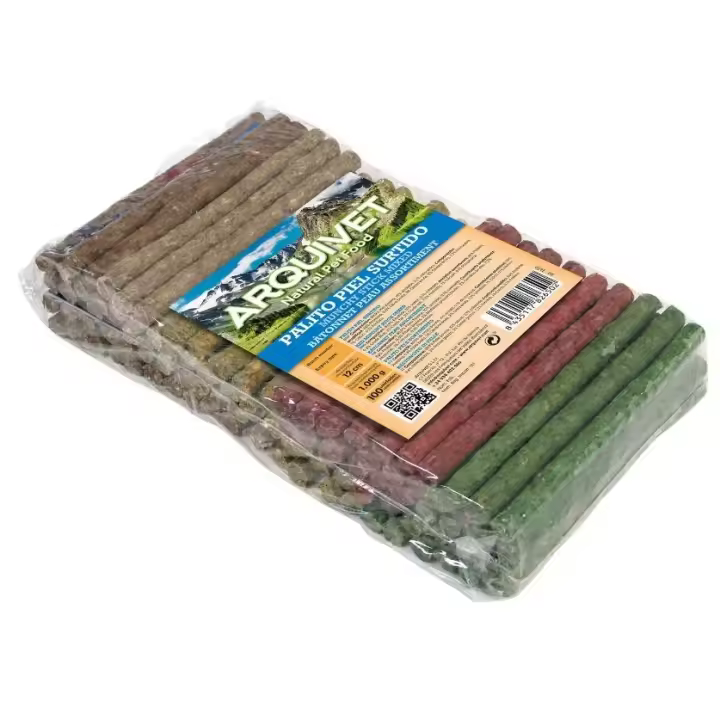 Arquivet, Palito Piel Surtido, Snacks de Piel para Perros, 12 cm (Bolsa 100 uds) - 1