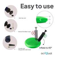 Ociodual Cojín Hinchable Verde Disco con Bomba Goma PVC para Fitness Yoga Pilates Coordinación Rehabilitación Equilibrio - details 7