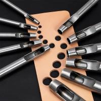 Juego Profesional De 10 Piezas De Punzón De Cuero Con Acero Hueco Para Cinturones Relojes Herramienta De Corte Redondo Para Manualidades DIY Punzón De Agujeros De Precisión - details 1
