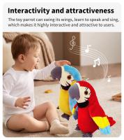 Juguete Interactivo De Papagayo Colorido Que Grabable Y Musical Con Alas Batientes Que Enseña a Los Niños a Hablar - details 2