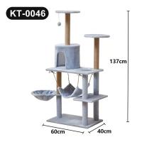 Árbol para Gatos, 5 Niveles con Hamaca y Casa, 137 cm de Altura, Gris - details 0
