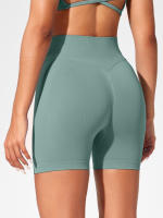 Summer High Waisted Yoga Shorts Fashionable and Sexy Running Fitness Pants Solid Color Yoga Leggings Customizable labels - details 11