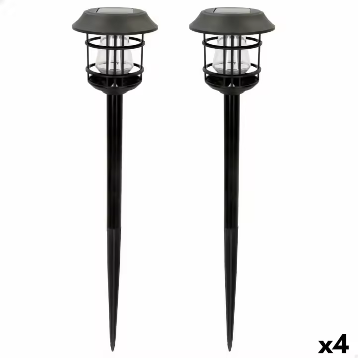 Set de estacas solares de jardín Aktive 2 Piezas Acero Inoxidable Plástico 13 x 55 x 13 cm (4 Unidades) - 1