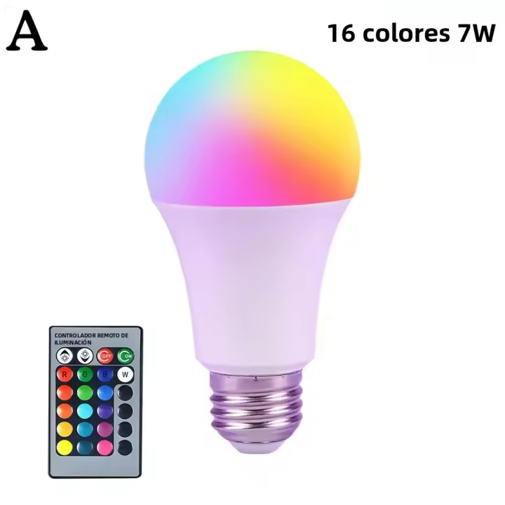 Bombilla LED Inteligente E27 220V RGB Cambio De Color 16 Colores Control Remoto 8M Iluminación Para Hogar Decoración De Fiesta - 1