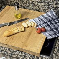MAXHOME-Tabla de Cortar de Cocina de Madera Bambú Multiusos, Cubre Vitrocerámica, Función de Protector de Vitrocerámica 28X54X4.5CM - details 3