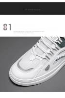 Zapatos De Hombre Primavera Verano Algodón Transpirable Casual Plataforma Bajo Blanco Moda 2024 Zapatillas De Cuero Artificial Talla Verdadera - details 6