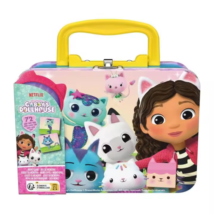 MALETÍN METÁLICO JUEGO MEMORY LA CASA DE MUÑECAS DE GABBY DE SPIN MASTER - 1