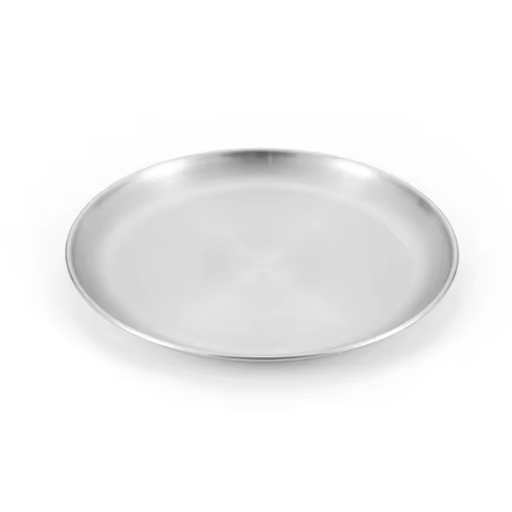 Platos De Acero Inoxidable Para Exterior Camping Caminatas Barbecue Herramientas De Comedor Reutilizables Redondos Para Servir Alimentos - 1